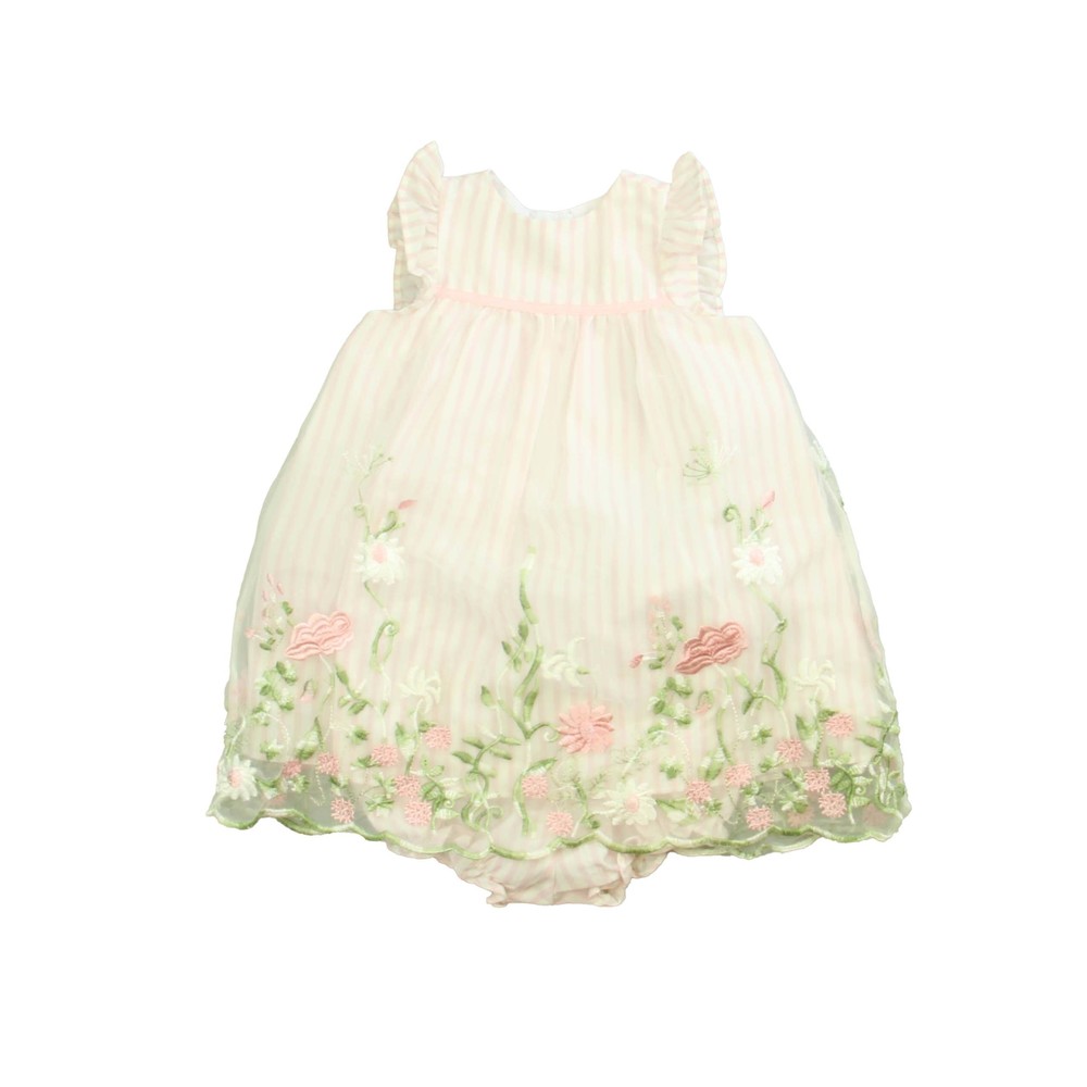 Laura Ashley Girls Pink | White Dress size: 6-9 Months